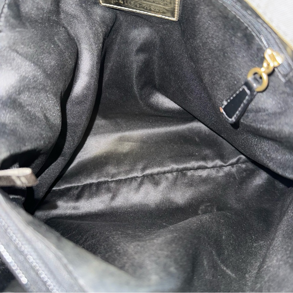 Coach Vintage Black and Grey Signature C Gold Chain and Snap Tote Shoulder Bag - Picture 9 of 15